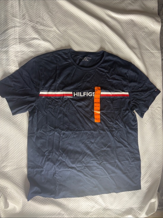 Tommy Hilfiger Other - Tommy Hilfiger Navy Short-Sleeve Logo Stripe Tee